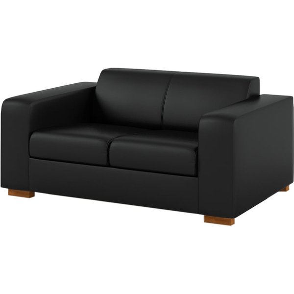 Gem 2 Seater Faux Leather Sofa, black