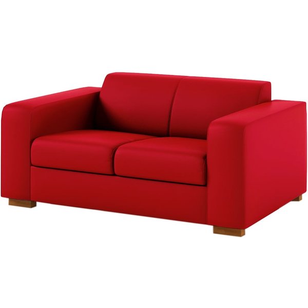 Gem 2 Seater Faux Leather Sofa, red