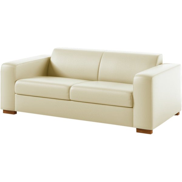 Gem 3 Seater Faux Leather Sofa, cream