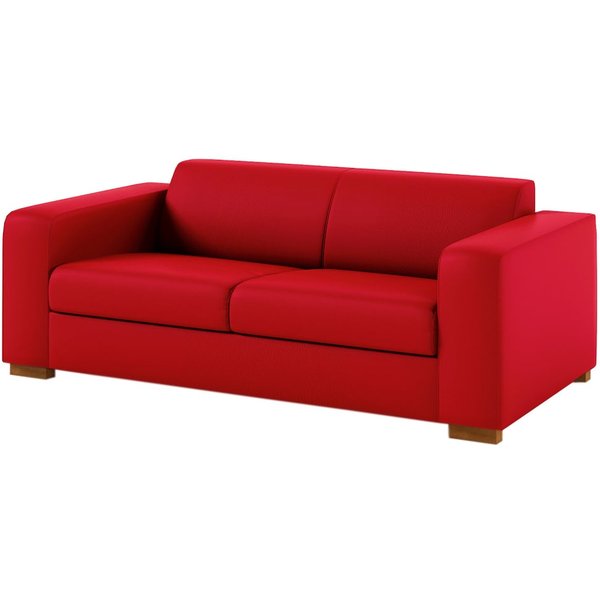 Gem 3 Seater Faux Leather Sofa, red