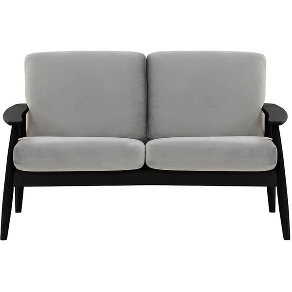 Demure 2 Seater Sofa, silver, Leg colour: black