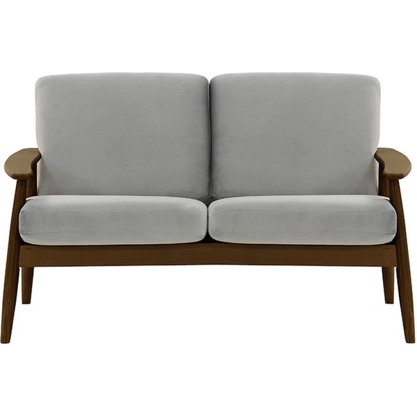 Demure 2 Seater Sofa, silver, Leg colour: dark oak