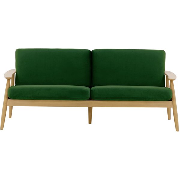 Demure 3 Seater Sofa, dark green, Leg colour: like oak