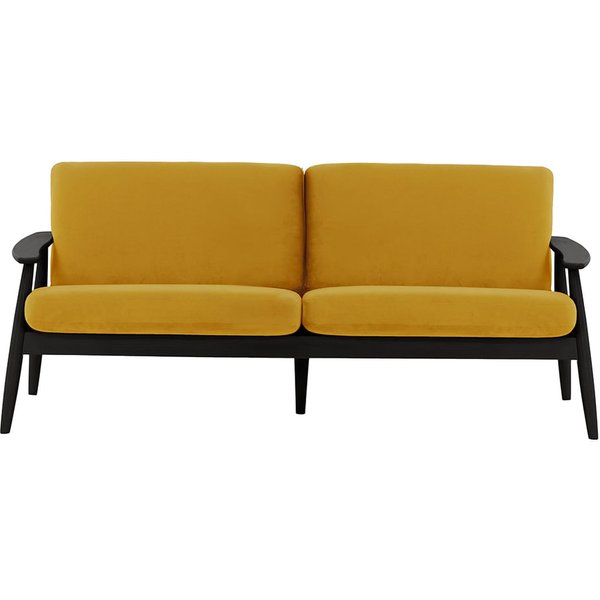 Demure 3 Seater Sofa, mustard, Leg colour: black