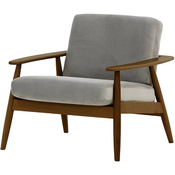 Demure Armchair, silver, Leg colour: dark oak