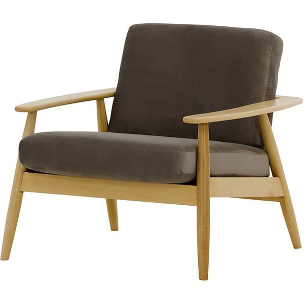 Demure Armchair, grey, Leg colour: like oak
