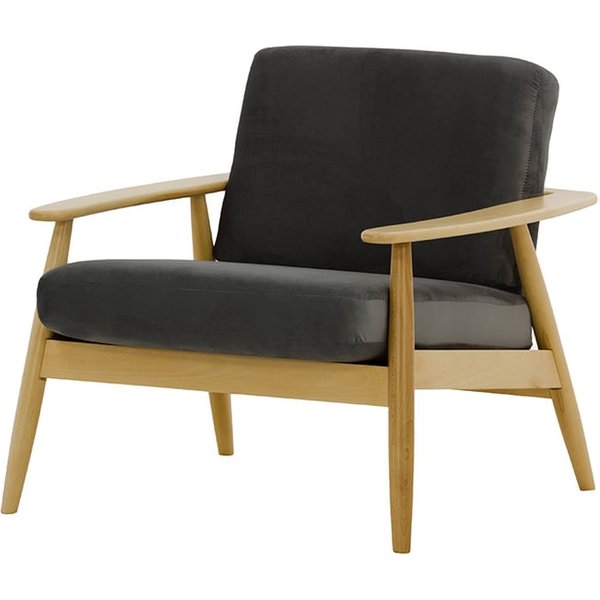 Demure Armchair, graphite, Leg colour: like oak