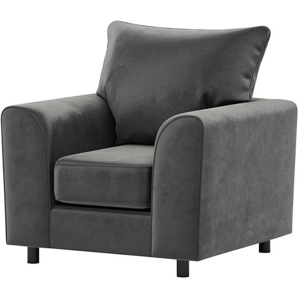 Dillon Velvet Armchair, light grey