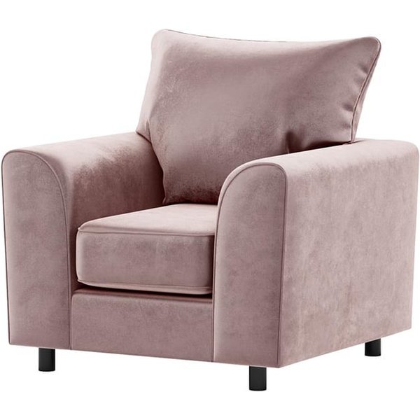 Dillon Velvet Armchair, pastel pink