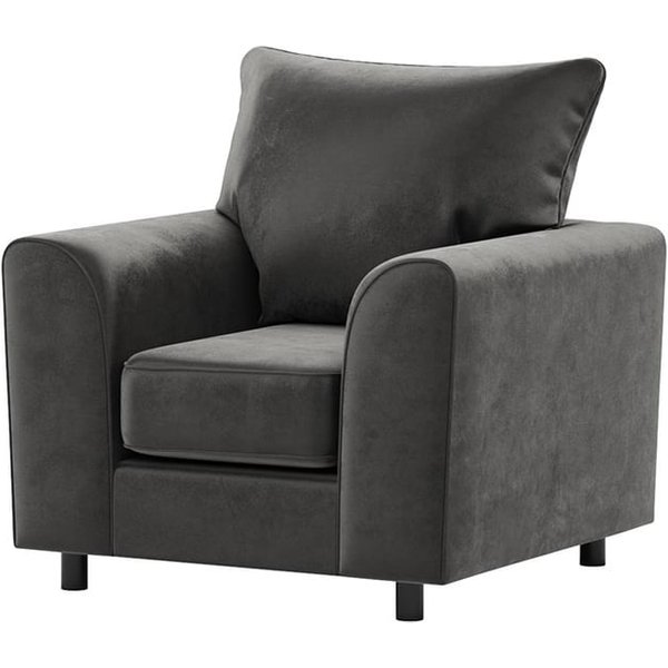 Dillon Velvet Armchair, dark grey