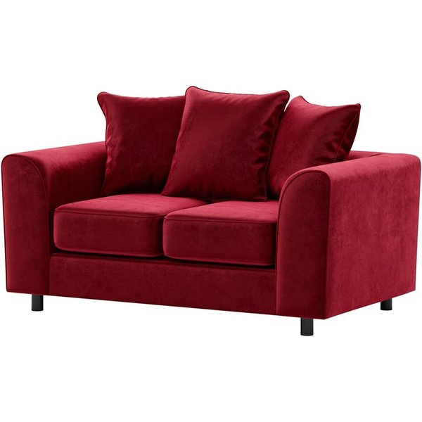 Dillon Velvet 2 Seater Sofa, dark red
