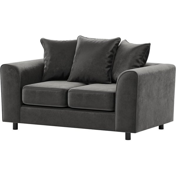 Dillon Velvet 2 Seater Sofa, dark grey