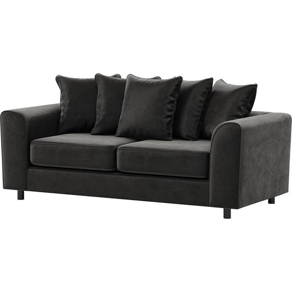 Dillon Velvet 3 Seater Sofa, black