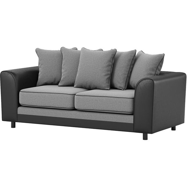 Dillon 3 Seater Sofa, light grey/black