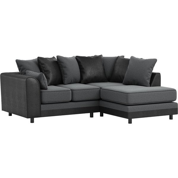 Dillon Right Hand Corner Sofa, dark grey/black