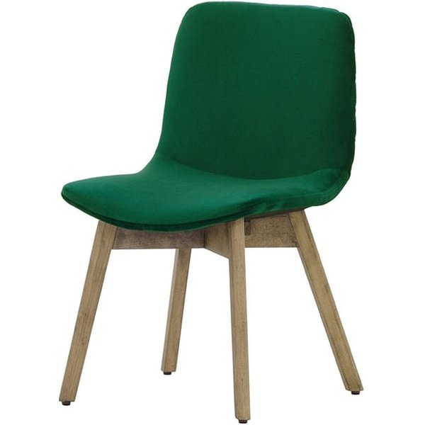 Felton Dining Chair Beech, dark green, Leg colour: beech wax black