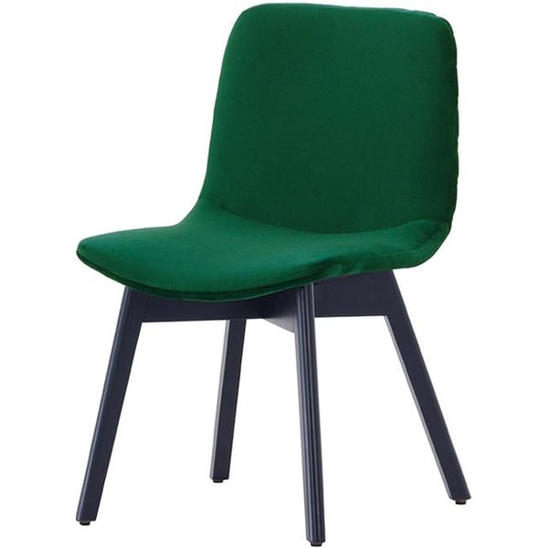 Felton Dining Chair Beech, dark green, Leg colour: black