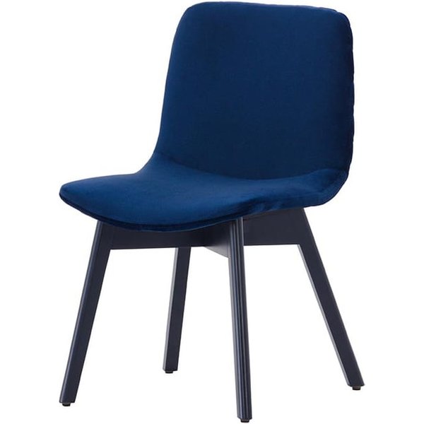 Felton Dining Chair Beech, blue, Leg colour: black