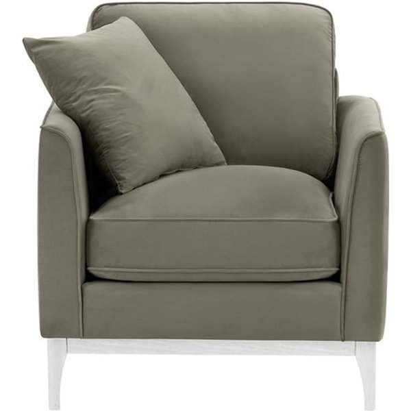 Linara Armchair, grey, Leg colour: white