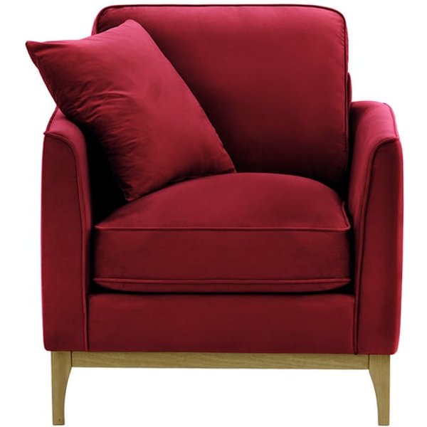 Linara Armchair, dark red, Leg colour: wax black
