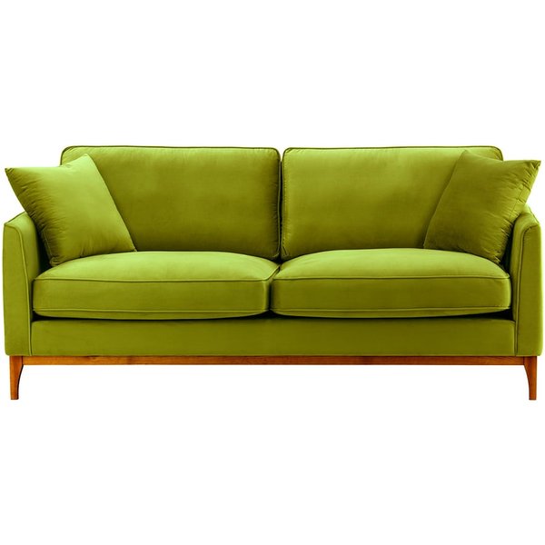 Linara 3 Seater Sofa, olive green, Leg colour: aveo