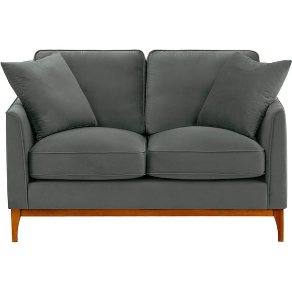 Linara 2 Seater Sofa, graphite, Leg colour: aveo