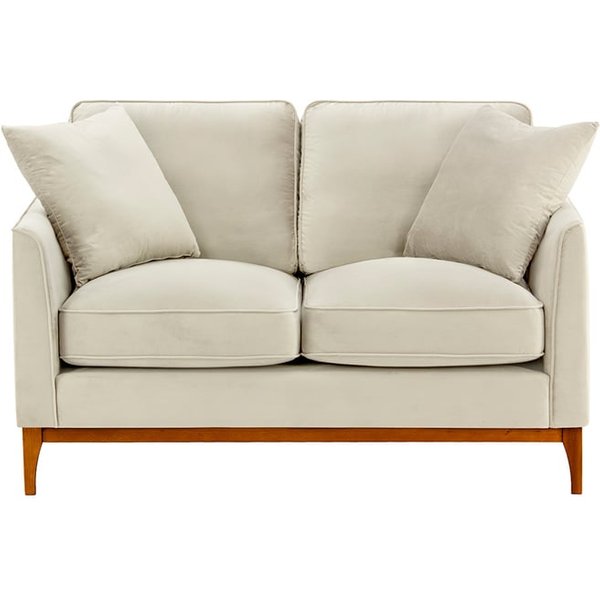 Linara 2 Seater Sofa, light beige, Leg colour: aveo