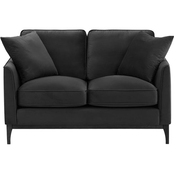 Linara 2 Seater Sofa, black, Leg colour: black