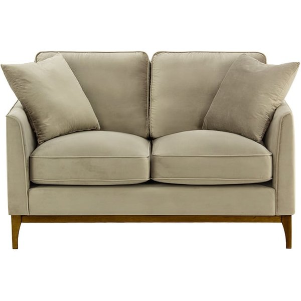 Linara 2 Seater Sofa, mink, Leg colour: dark oak