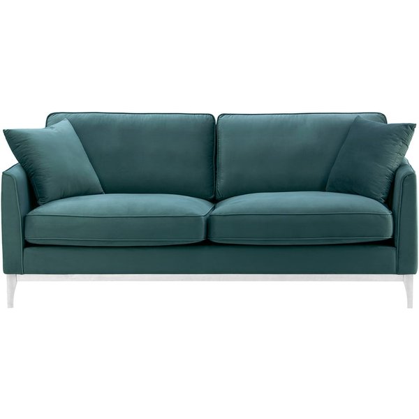 Linara 3 Seater Sofa, dirty blue, Leg colour: white