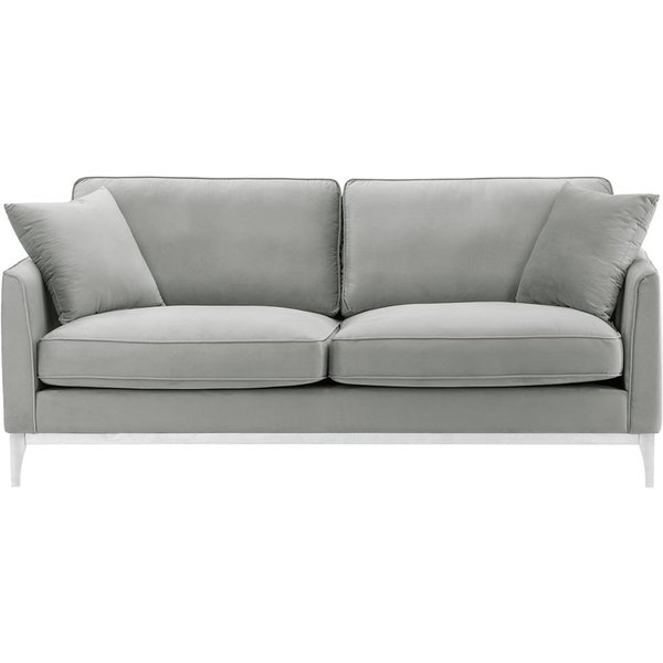 Linara 3 Seater Sofa, silver, Leg colour: white
