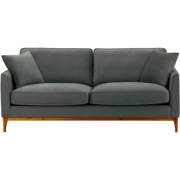 Linara 3 Seater Sofa, graphite, Leg colour: aveo