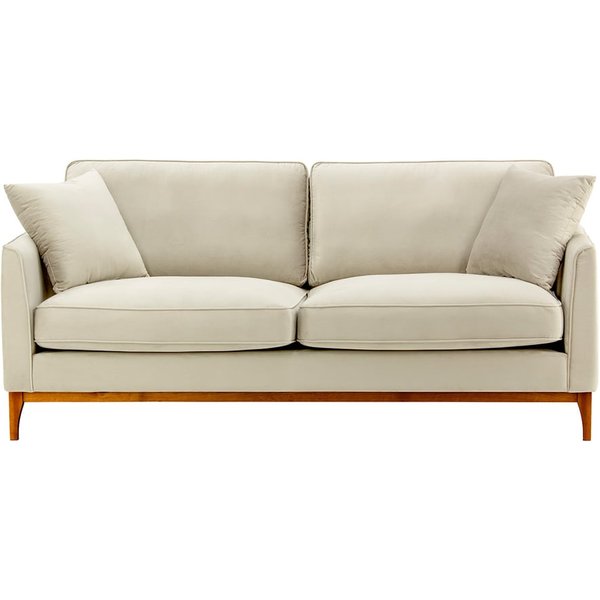 Linara 3 Seater Sofa, light beige, Leg colour: aveo