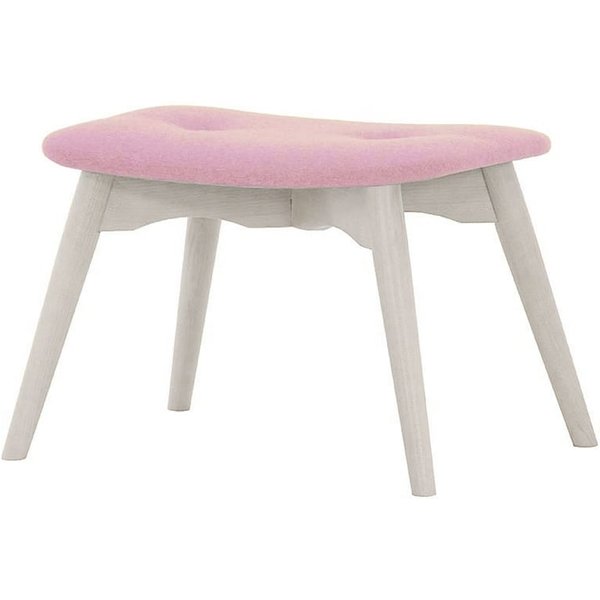 Ducon Footstool, pink, Leg colour: white