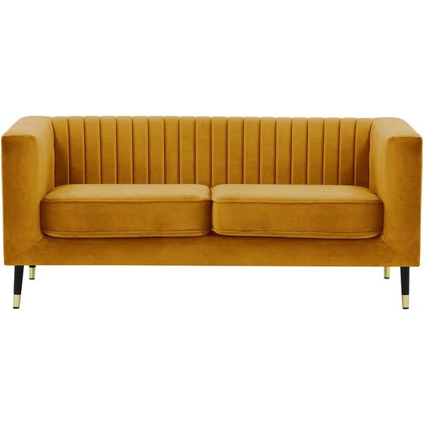 Slender 2 Seater Sofa, mustard