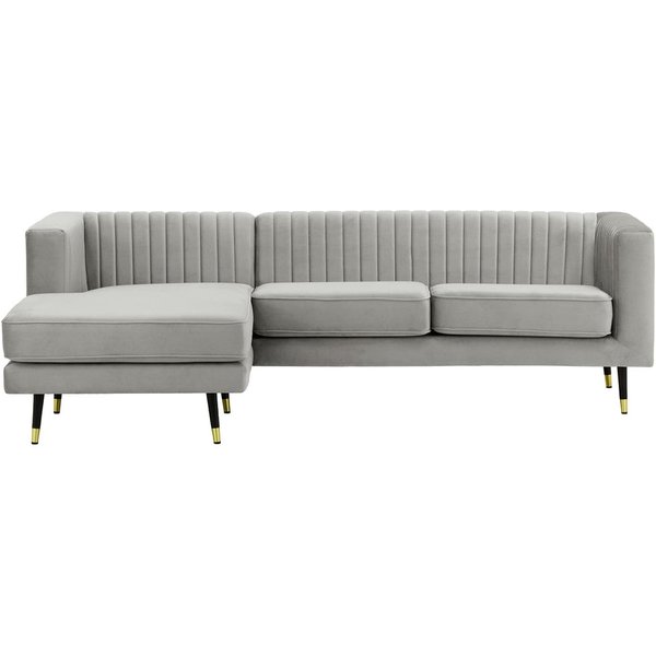 Slender Large Left Hand Corner Sofa, silver