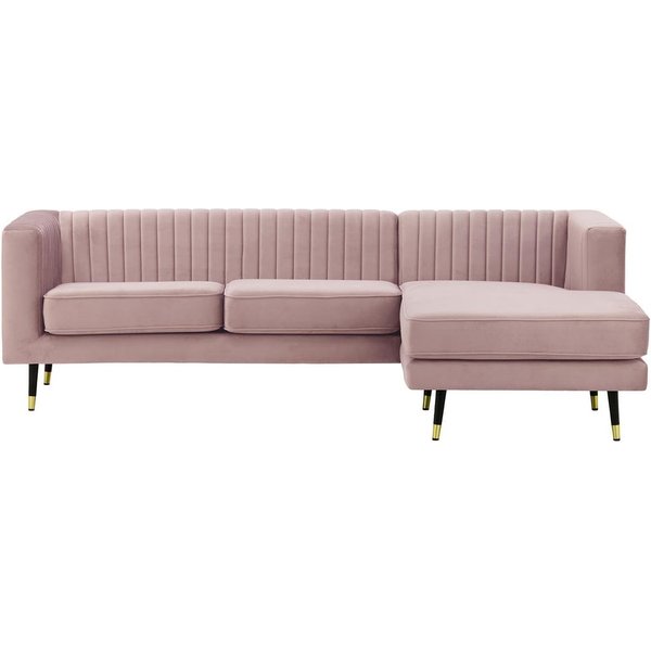 Slender Large Right Hand Corner Sofa, lilac