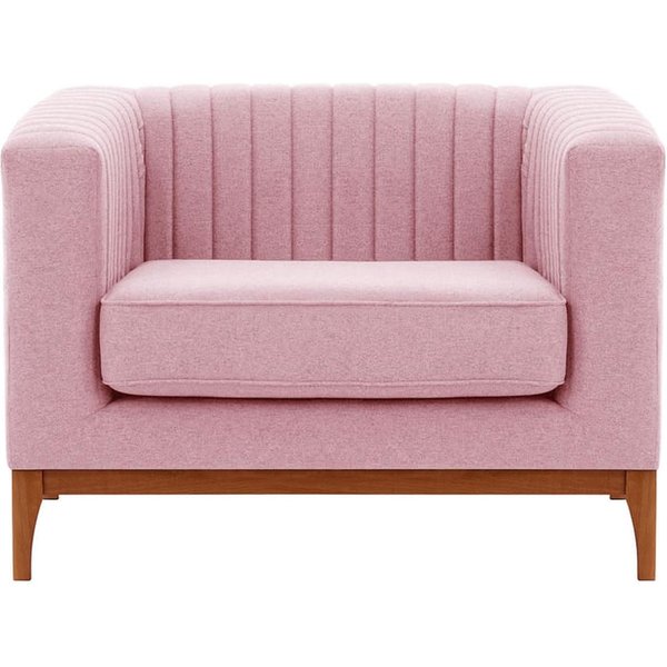 Slender Wood Armchair, pink, Leg colour: aveo