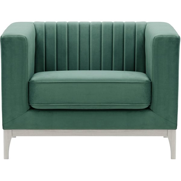 Slender Wood Armchair, dirty blue, Leg colour: white