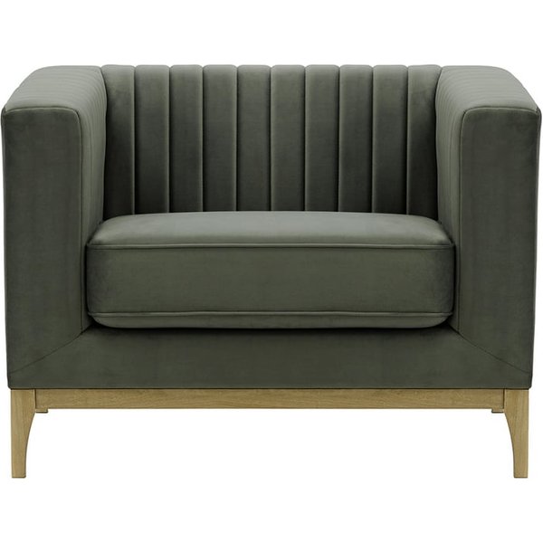 Slender Wood Armchair, graphite, Leg colour: wax black