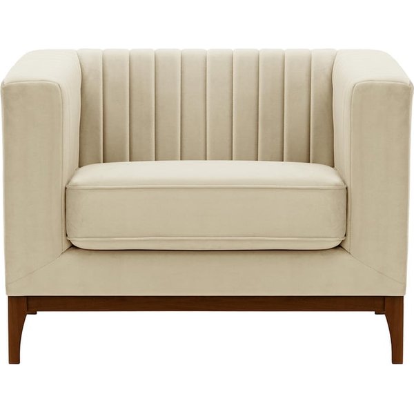 Slender Wood Armchair, light beige, Leg colour: dark oak