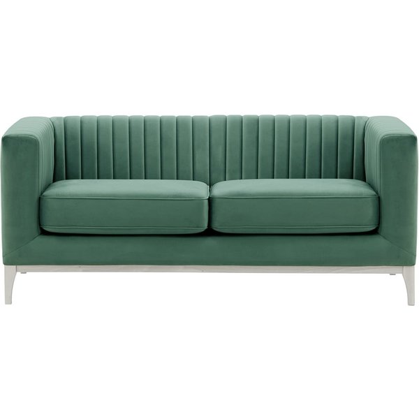 Slender Wood 2 Seater Sofa, dirty blue, Leg colour: white