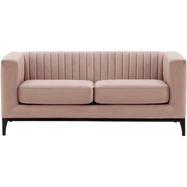 Slender Wood 2 Seater Sofa, lilac, Leg colour: black