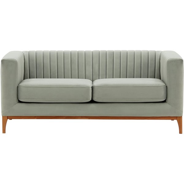 Slender Wood 2 Seater Sofa, silver, Leg colour: aveo