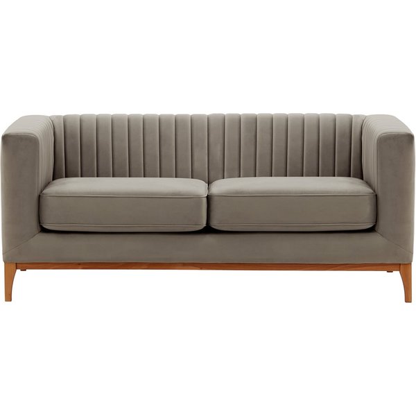 Slender Wood 2 Seater Sofa, grey, Leg colour: aveo