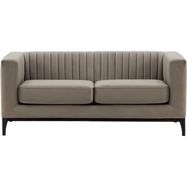 Slender Wood 2 Seater Sofa, grey, Leg colour: black