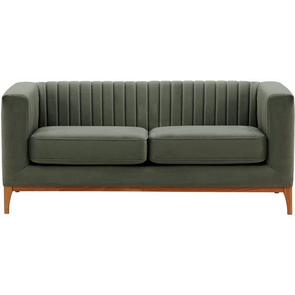 Slender Wood 2 Seater Sofa, graphite, Leg colour: aveo