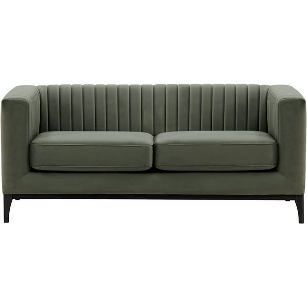 Slender Wood 2 Seater Sofa, graphite, Leg colour: black