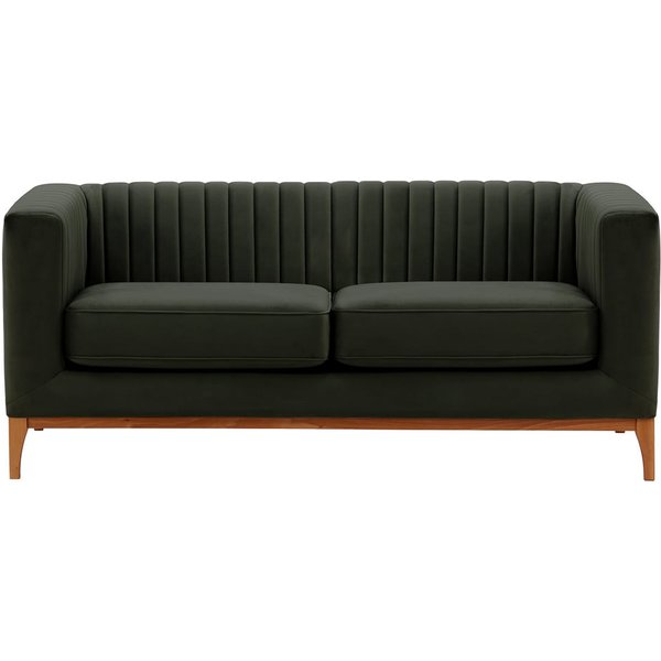Slender Wood 2 Seater Sofa, black, Leg colour: aveo