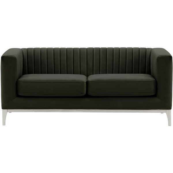 Slender Wood 2 Seater Sofa, black, Leg colour: white